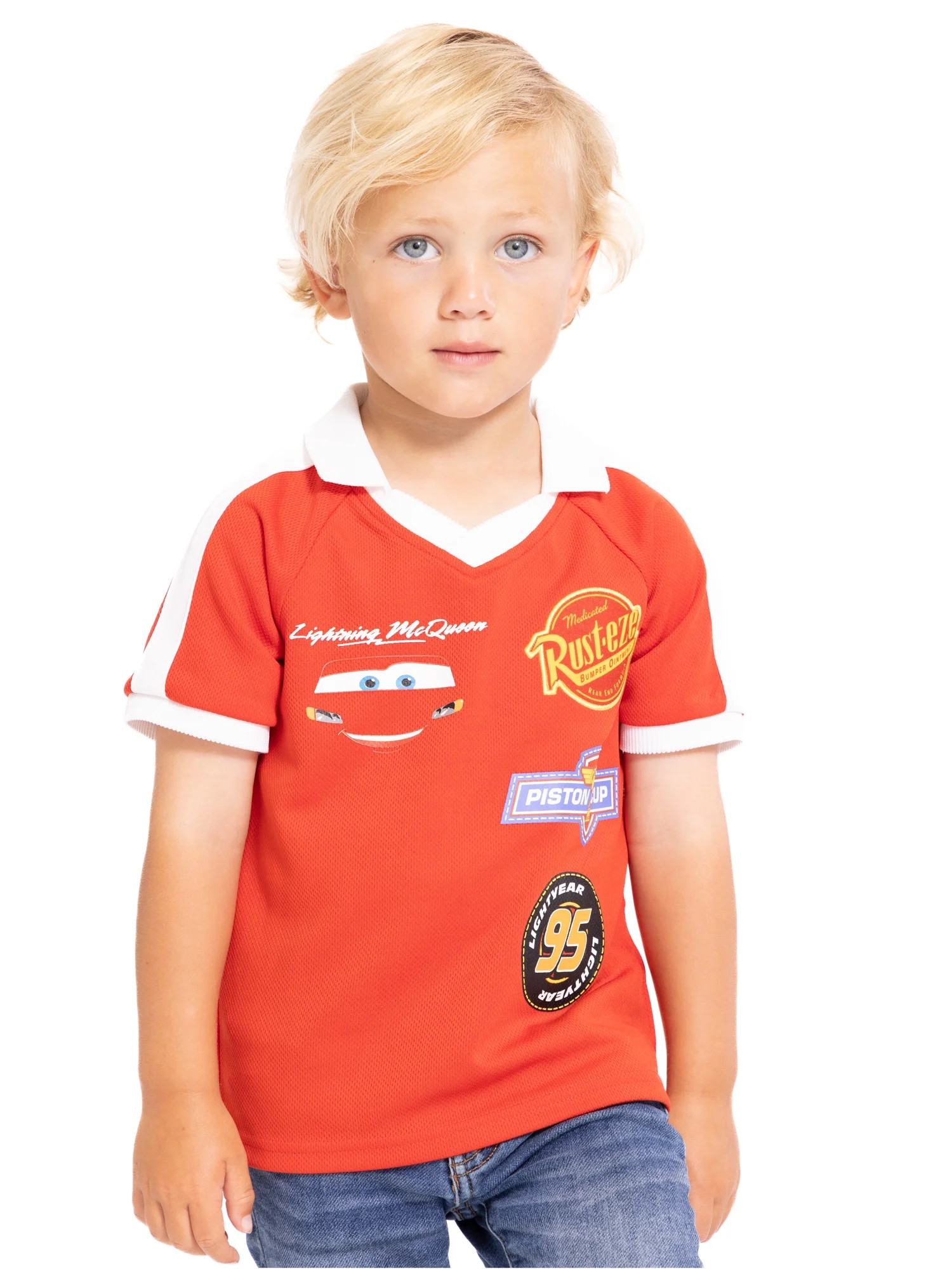 Disney Pixar Cars Toddler Boy's Short Sleeve Collared Graphic Top, Sizes 12M-5T | Walmart (US)