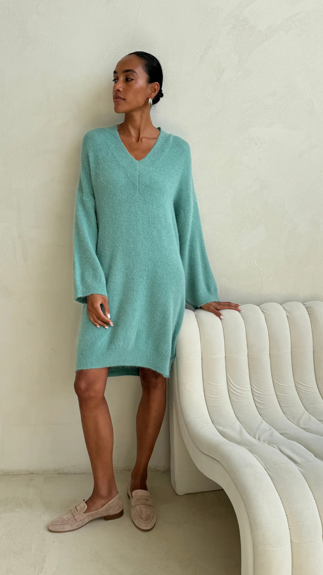 AMBER KNITTED DRESS - MINT | Charli