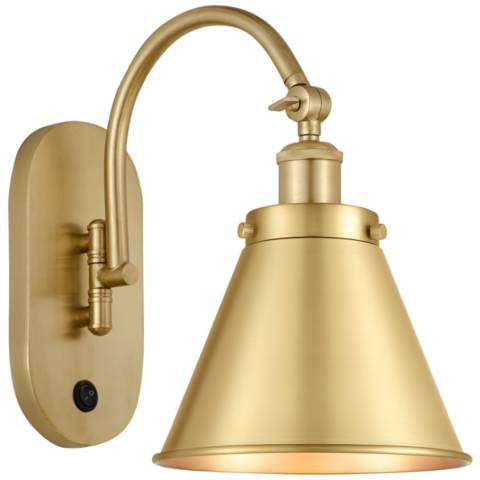 Appalachian 13" High Satin Gold Metal Wall Sconce - #869K3 | Lamps Plus | Lamps Plus