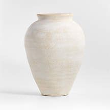 Ophelia Matte Large White Vase 17" + Reviews | Crate & Barrel | Crate & Barrel