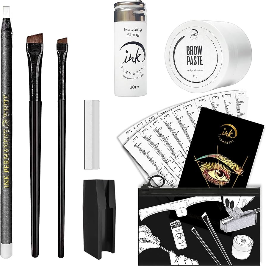Eyebrow Mapping Kit with 30m White Mapping String, 15g White Brow Paste + 2 Eyebrow Brush Set, Wh... | Amazon (US)