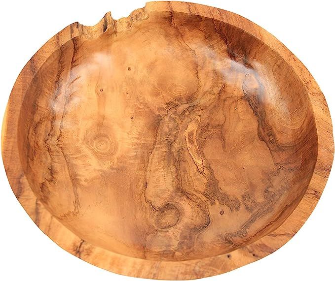ANDALUCA Rustic Teak Wood Hand Carved Organic Bowl (11"-12" Diameter) | Amazon (US)