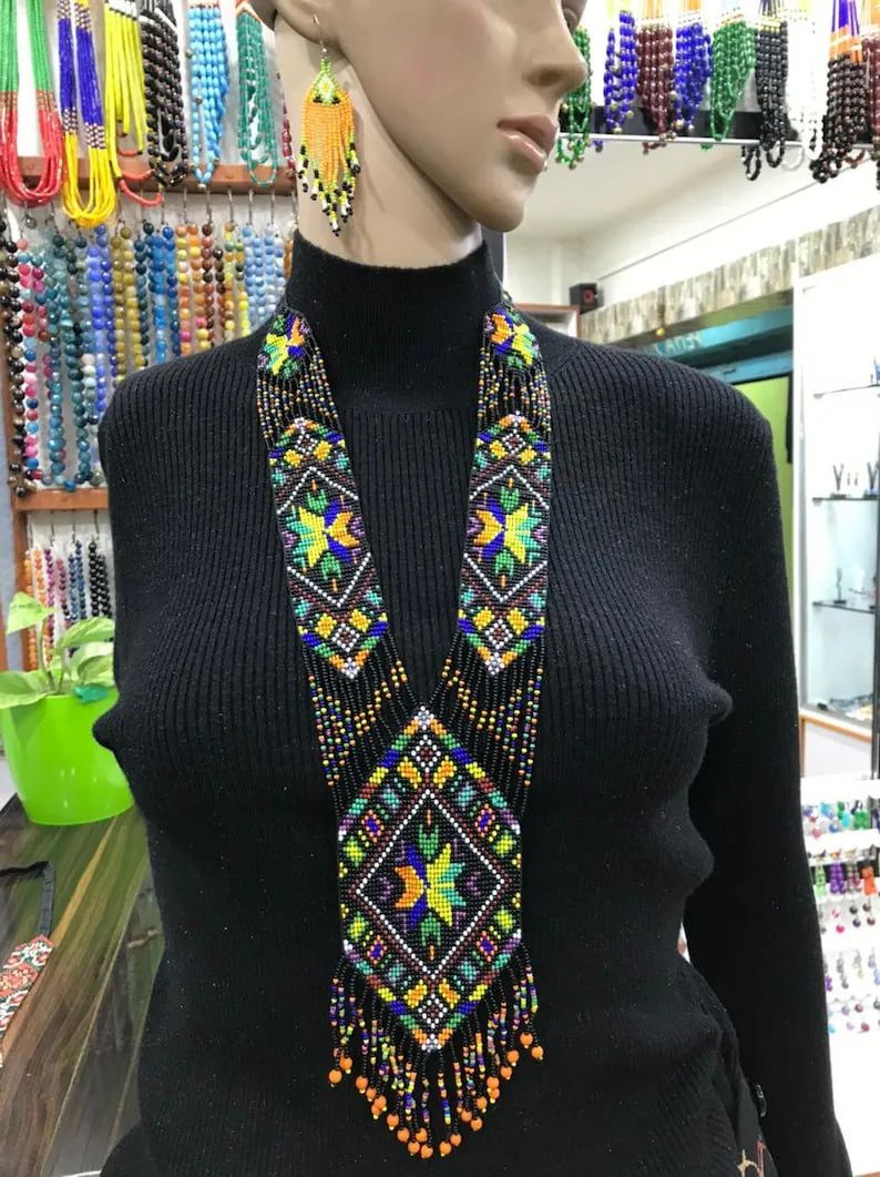 Ukrainian Necklace/ethnic Woven Beaded Necklace Gerdan With National Ukrainian Pattern in Traditi... | Etsy (US)