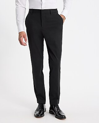 Slim Black Stretch Cotton-Blend Knit Suit Pant | Express