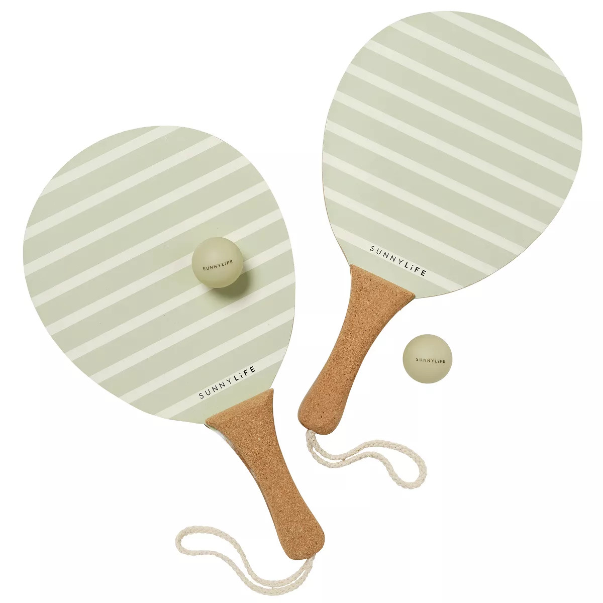 Sunnylife: Vintage Beach Paddles - La Palma Sage Stripe, 2 Bats & Balls | Target
