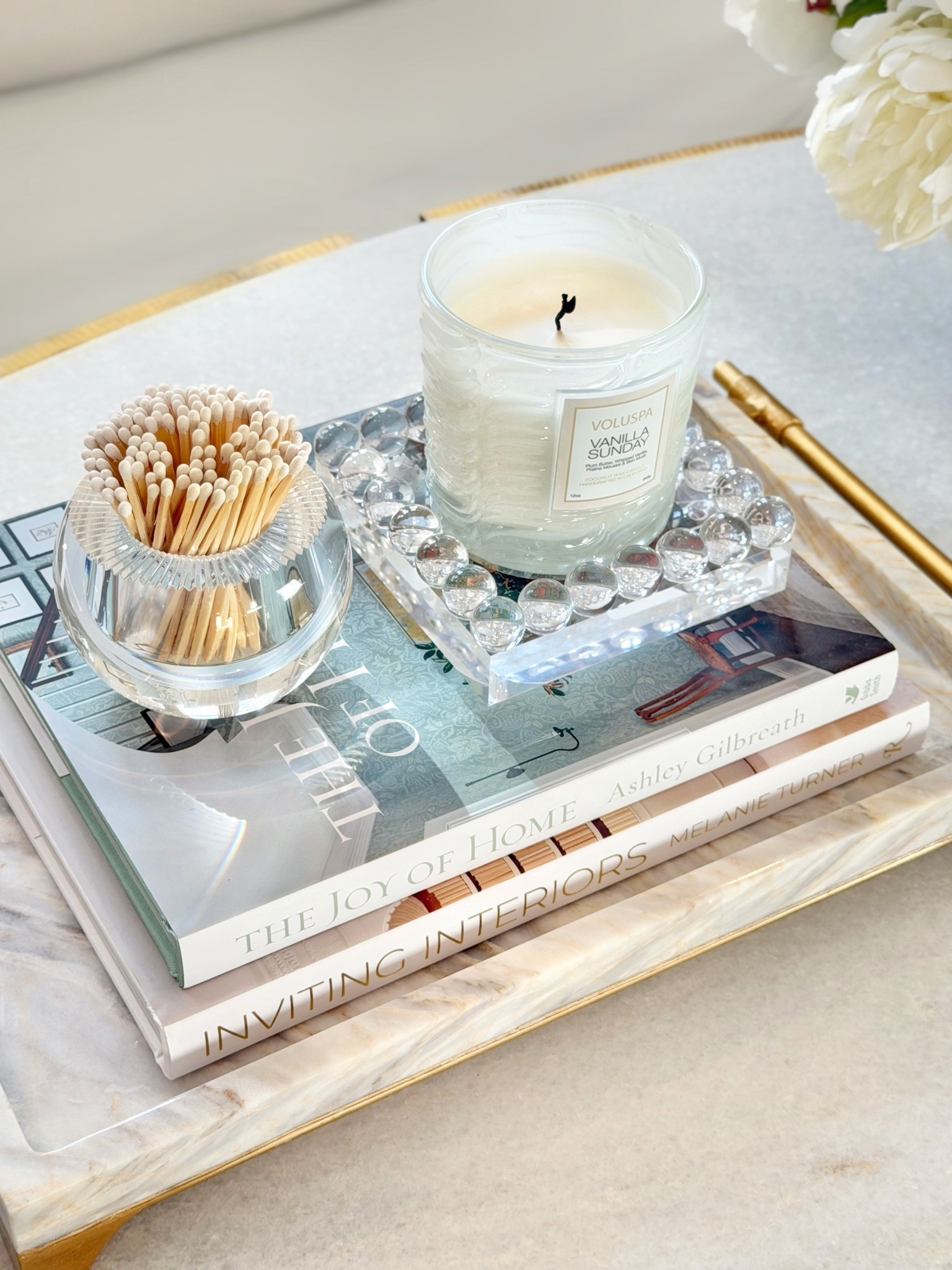 Lucite bubble tray and match holder ✨🤍