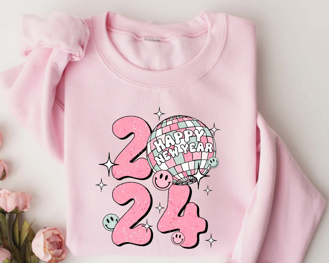 Disco Ball 2024 Sweatshirt New Year Boujee Sweatshirt 2024 - Etsy | Etsy (US)