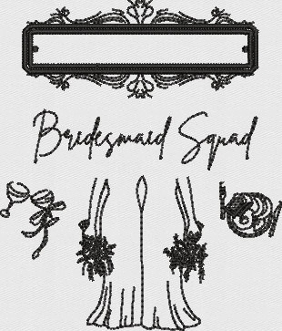 Bridesmaid Embroidery Design, Wedding Party Embroidery File - Etsy | Etsy (US)