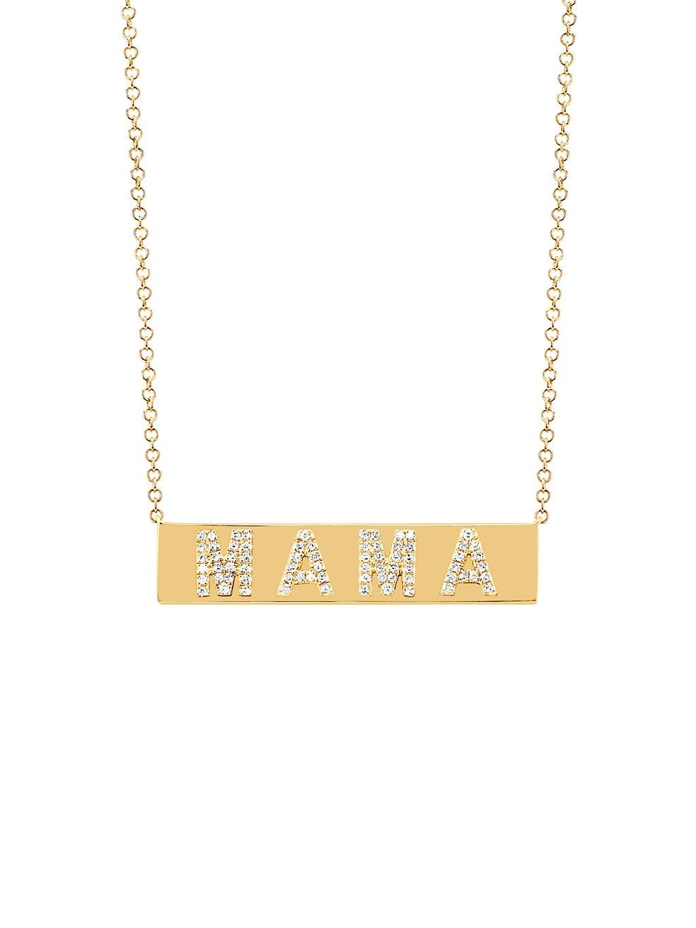 14K Yellow Gold & Diamond Mama Nameplate Necklace | Saks Fifth Avenue