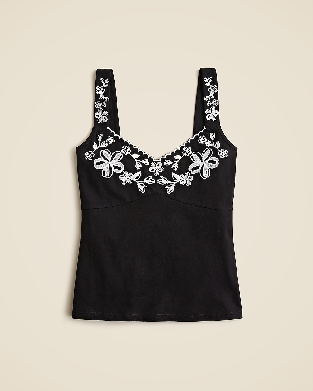 Embroidered tank top in broken-in jersey | J. Crew US