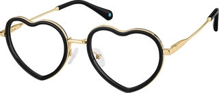 Zenni Women's Heart Glasses Black Mixed Full Rim Frame | Zenni Optical (US & CA)