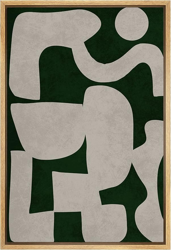 SIGNWIN Framed Canvas Print Wall Art 1960s Vintage Mid-Century Polygon Abstract Shape Illustratio... | Amazon (US)