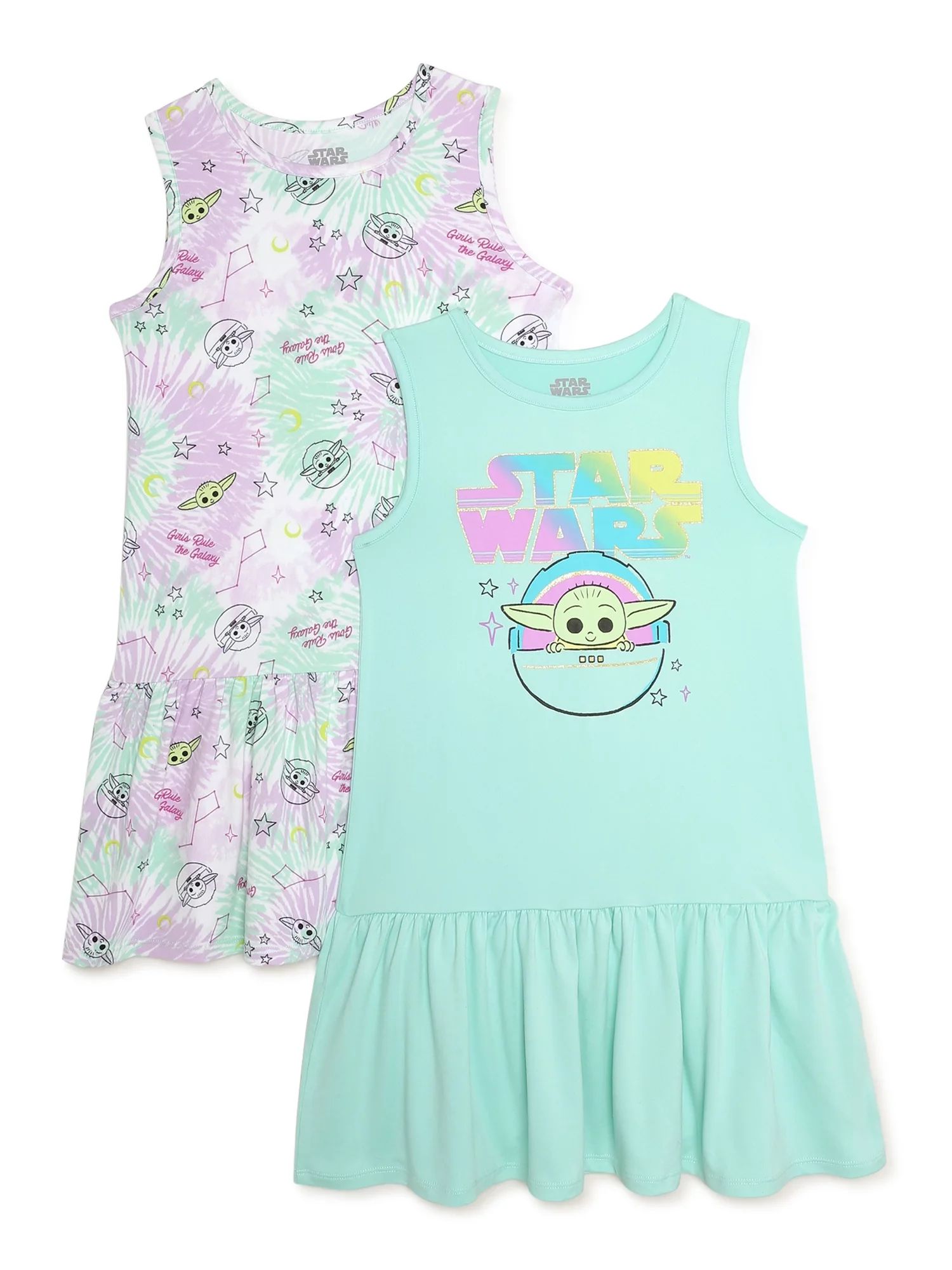 Baby Yoda Girls Sleeveless Dresses, 2-Pack, Sizes 4-12 - Walmart.com | Walmart (US)