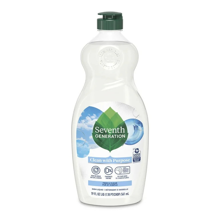 Seventh Generation Dish Soap Liquid, Free & Clear, 19 fl oz | Walmart (US)