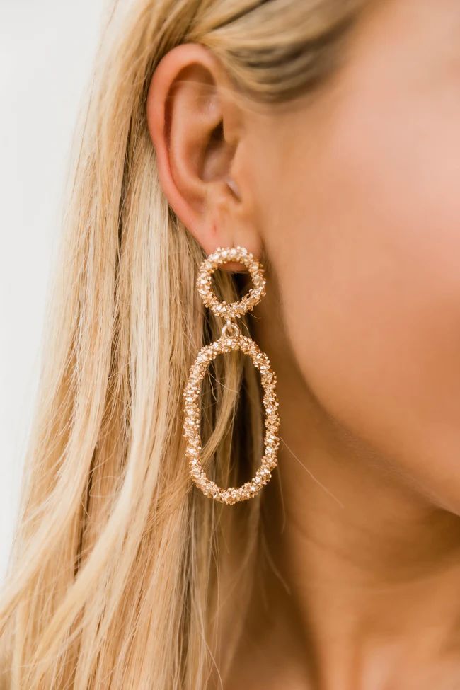 Making A Statement Oval Earrings Gold | The Pink Lily Boutique