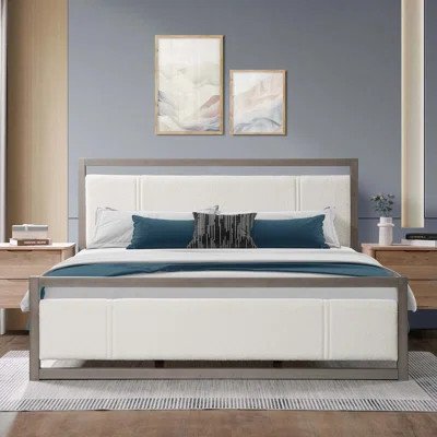 Boucle Fabric Headboard Platform Bed | Wayfair North America