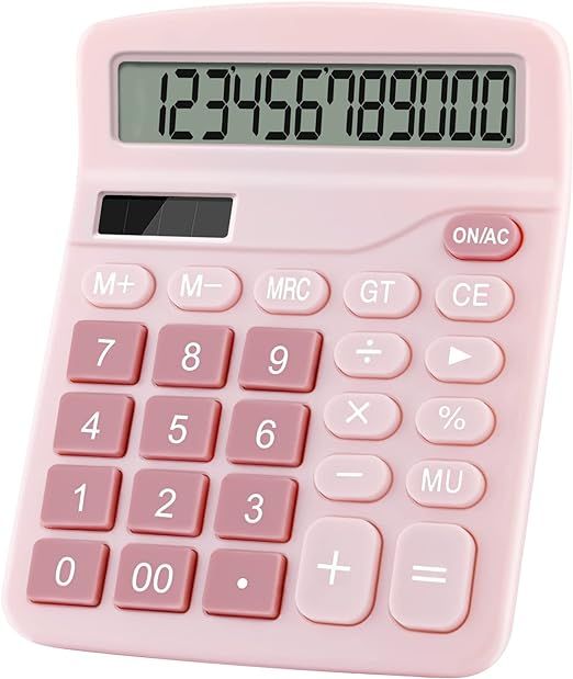 Office Desk Calculator 12 Digits (Pink) | Amazon (US)