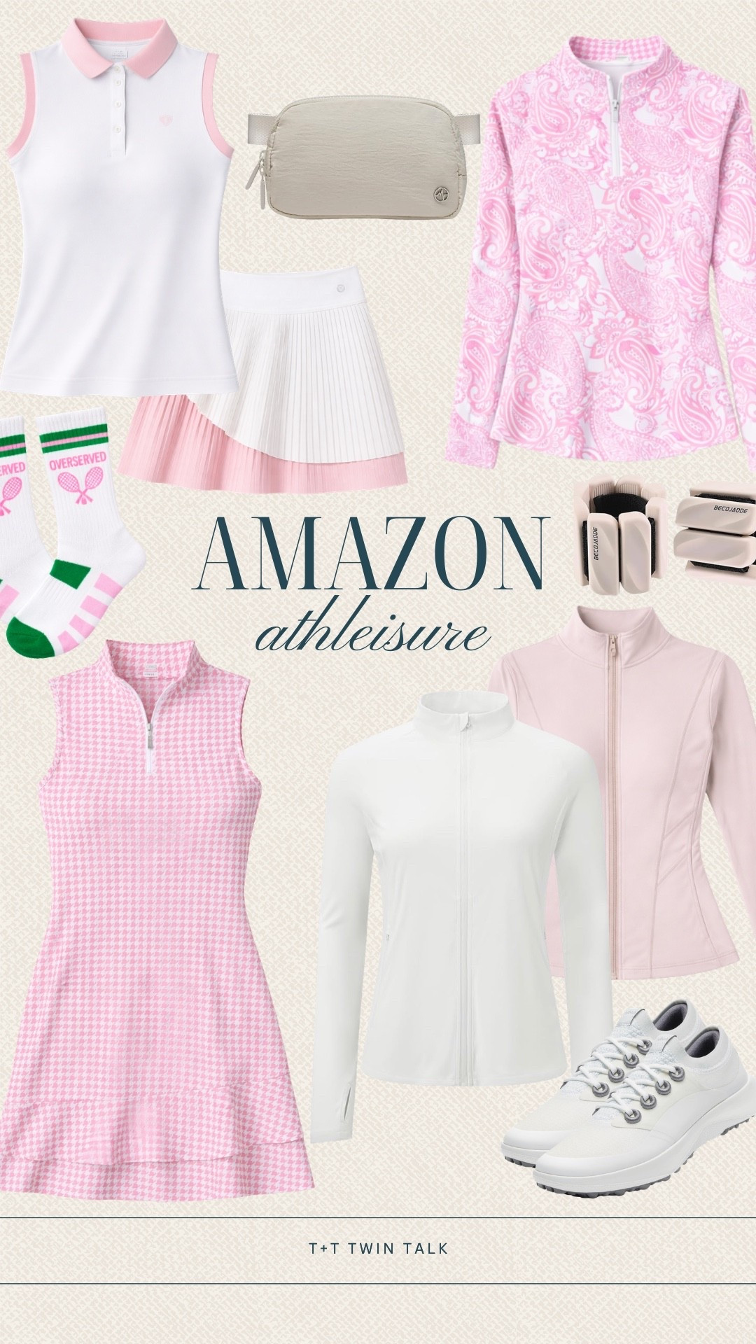 These Amazon gthleisure finds are perfect for spring activities. Soft pink tones and classic white pieces make such a fun combination. Easy outfits for tennis, walks, or everyday wear.

#LTKOver40 #LTKSeasonal #LTKMidsize