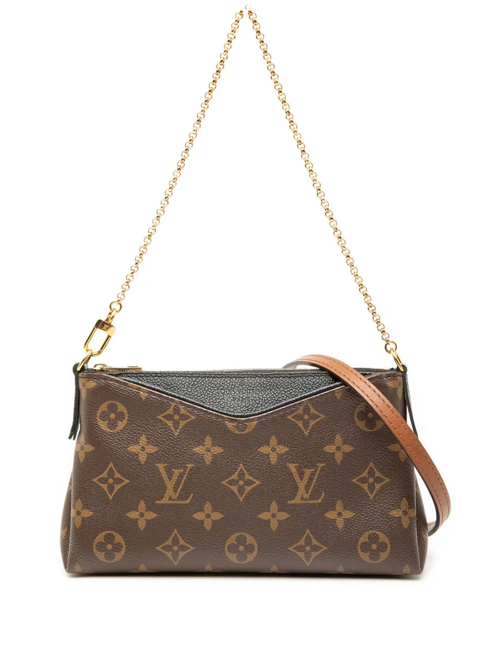 Louis Vuitton Pre-Owned 2016 Monogram Pallas Clutch Satchel | Black | FARFETCH CA | Farfetch Global