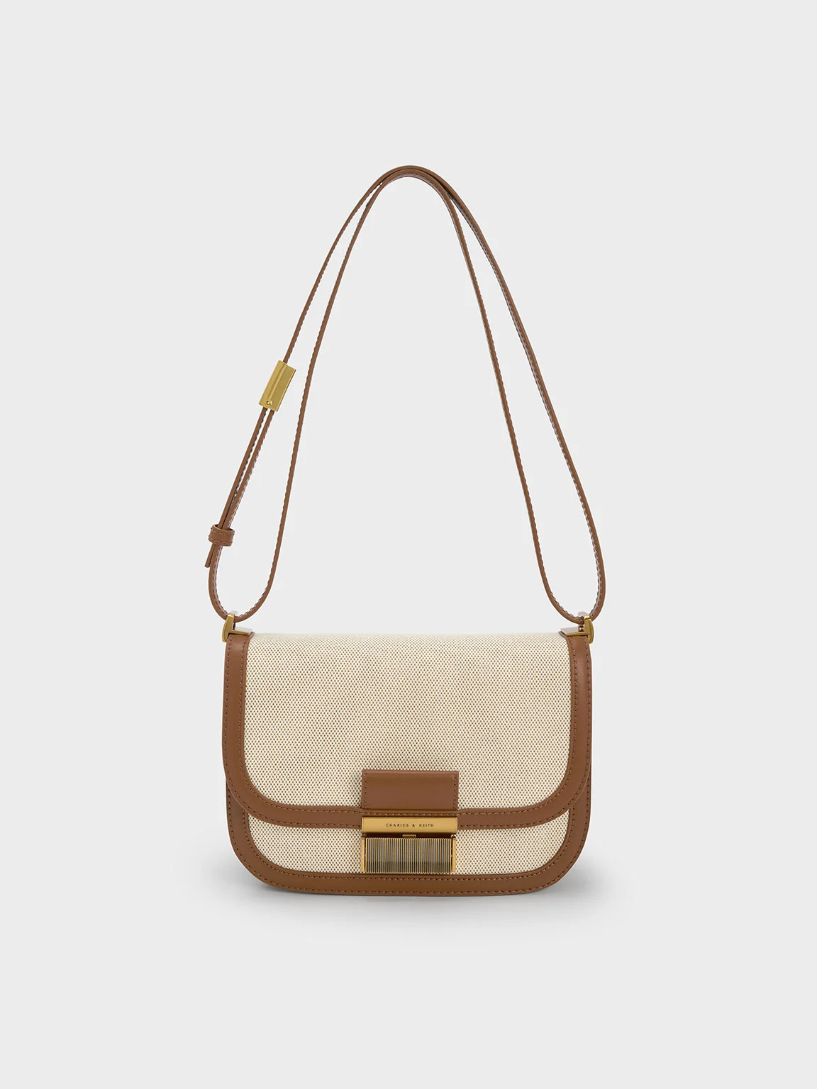 Chocolate Charlot Canvas Crossbody Bag | CHARLES & KEITH UK | Charles & Keith UK