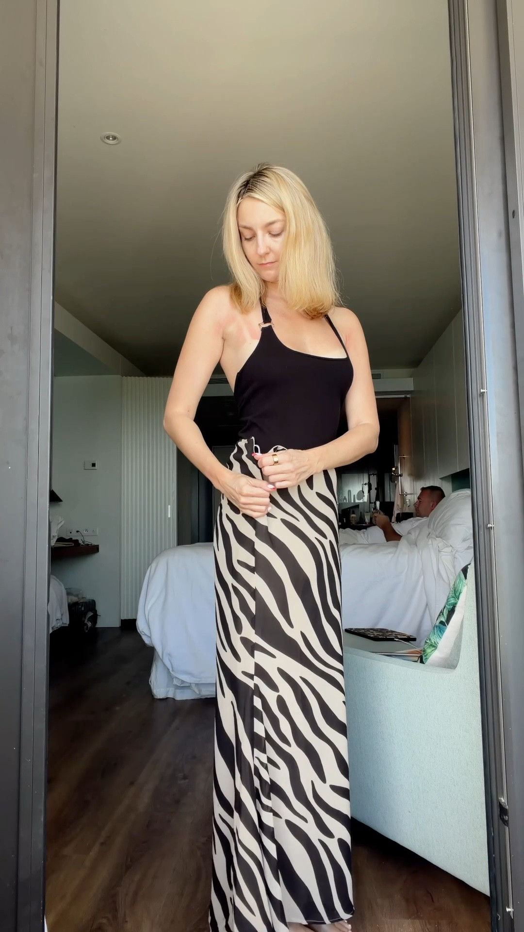 You girls kept asking about this… and my @Revolve maxi skirt is finally back in stock for preorder 👀 I love zebra pattern! 
Such a good piece for spring and resort wear 🤍

Of course wearing the top with @NOOD nipple covers

Maxi zebra skirt • maxi skirt outfit • spring outfits 2026 • vacation outfits beach • 90s style 

#LTKootd #LTKgrwm #LTKdayinmylife