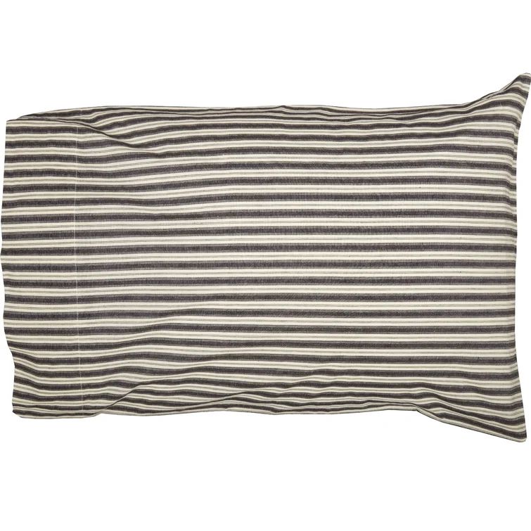 Oberlin Ticking Striped 100% Cotton Pillowcase (Set of 2) | Wayfair North America