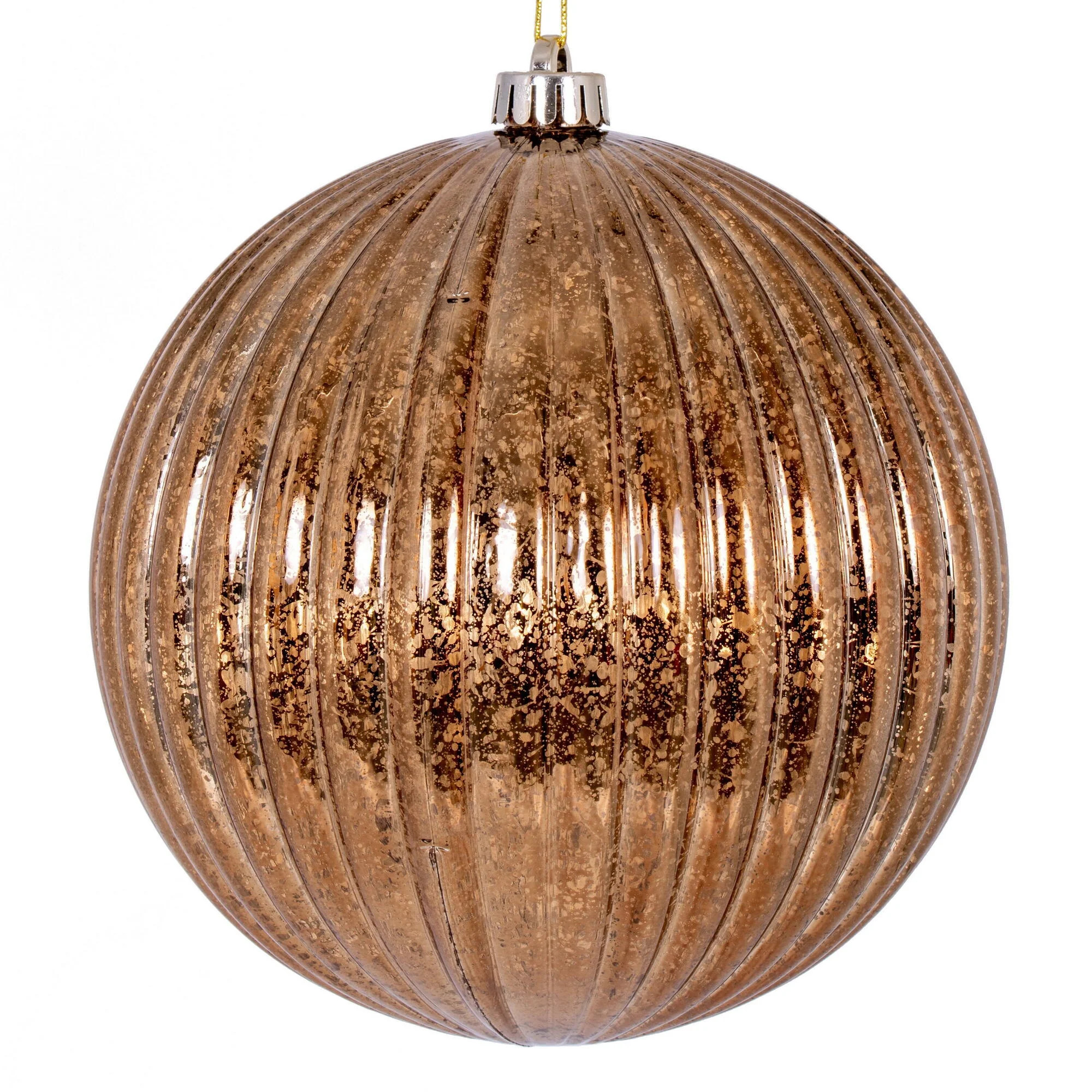 Vickerman 4" Mocha Shiny Lined Mercury Ball Ornament, 6 per bag. | Walmart (US)