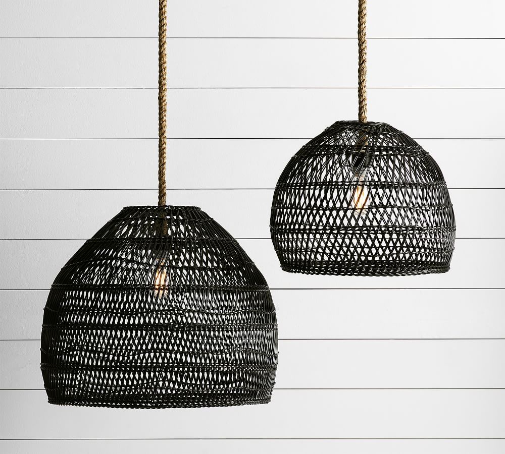 Flora All-Weather Wicker Inddor/Outdoor Pendant | Pottery Barn (US)