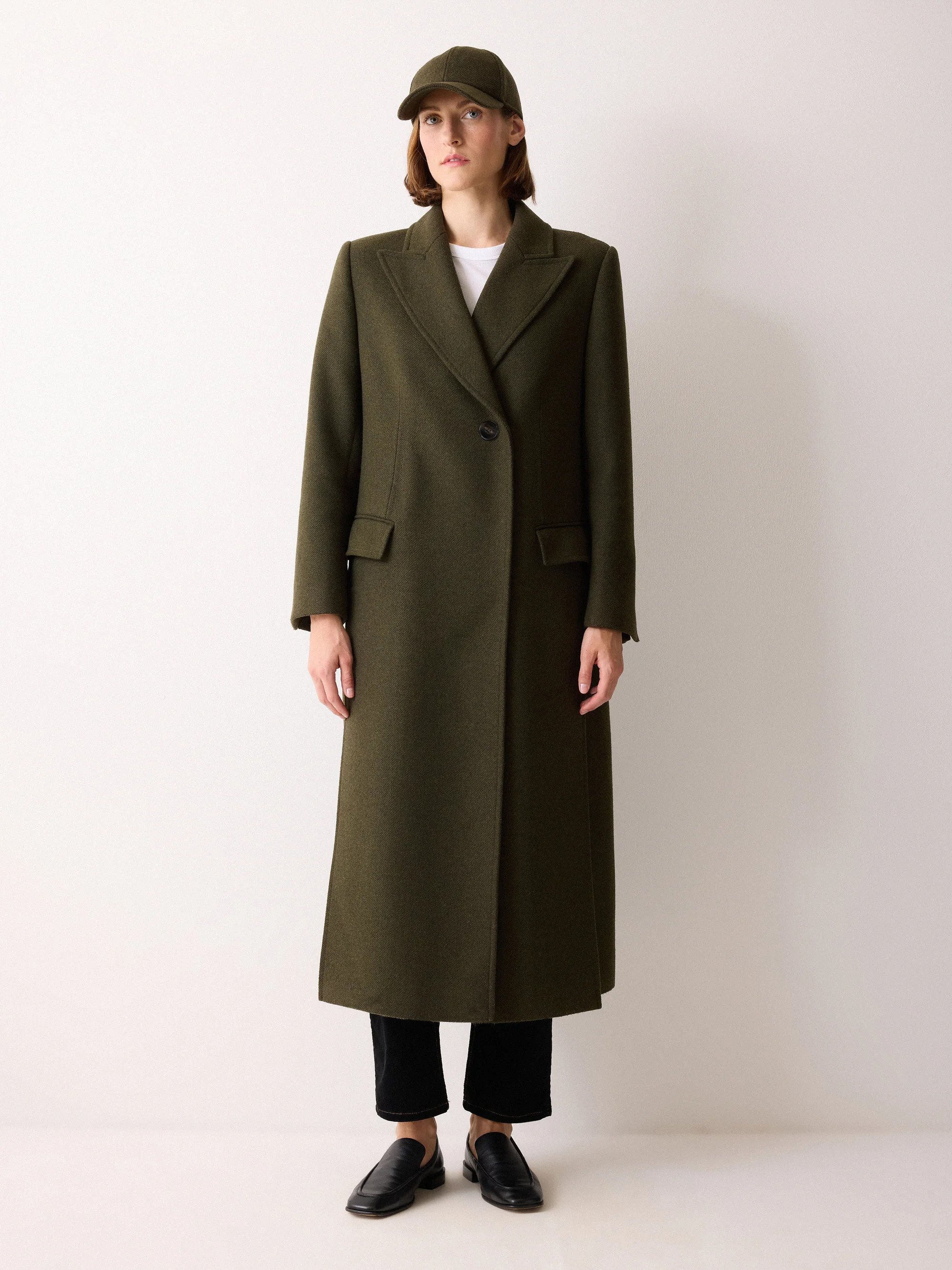 Farringdon Side Split Coat | Khaki | Jigsaw (UK)