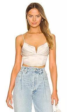 ASOS DESIGN Hope corset with chiffon straps in red
