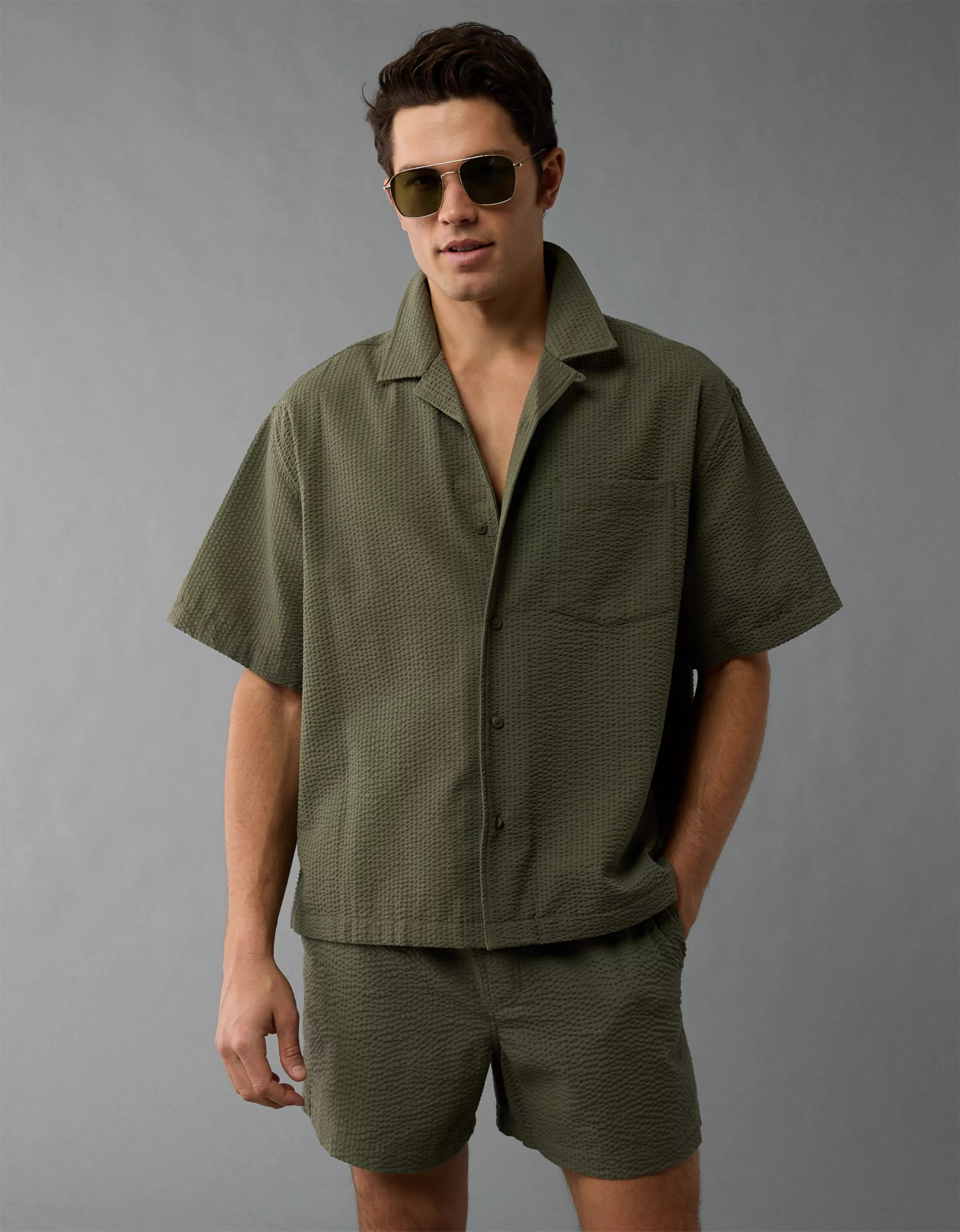 AE Poolside Button-Up Shirt | American Eagle Outfitters (US & CA)