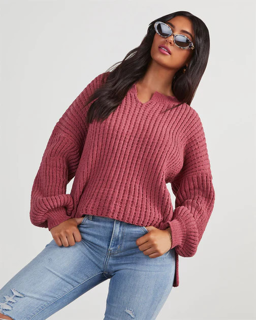 Liberty Chunky Knit Sweater - Brick | VICI