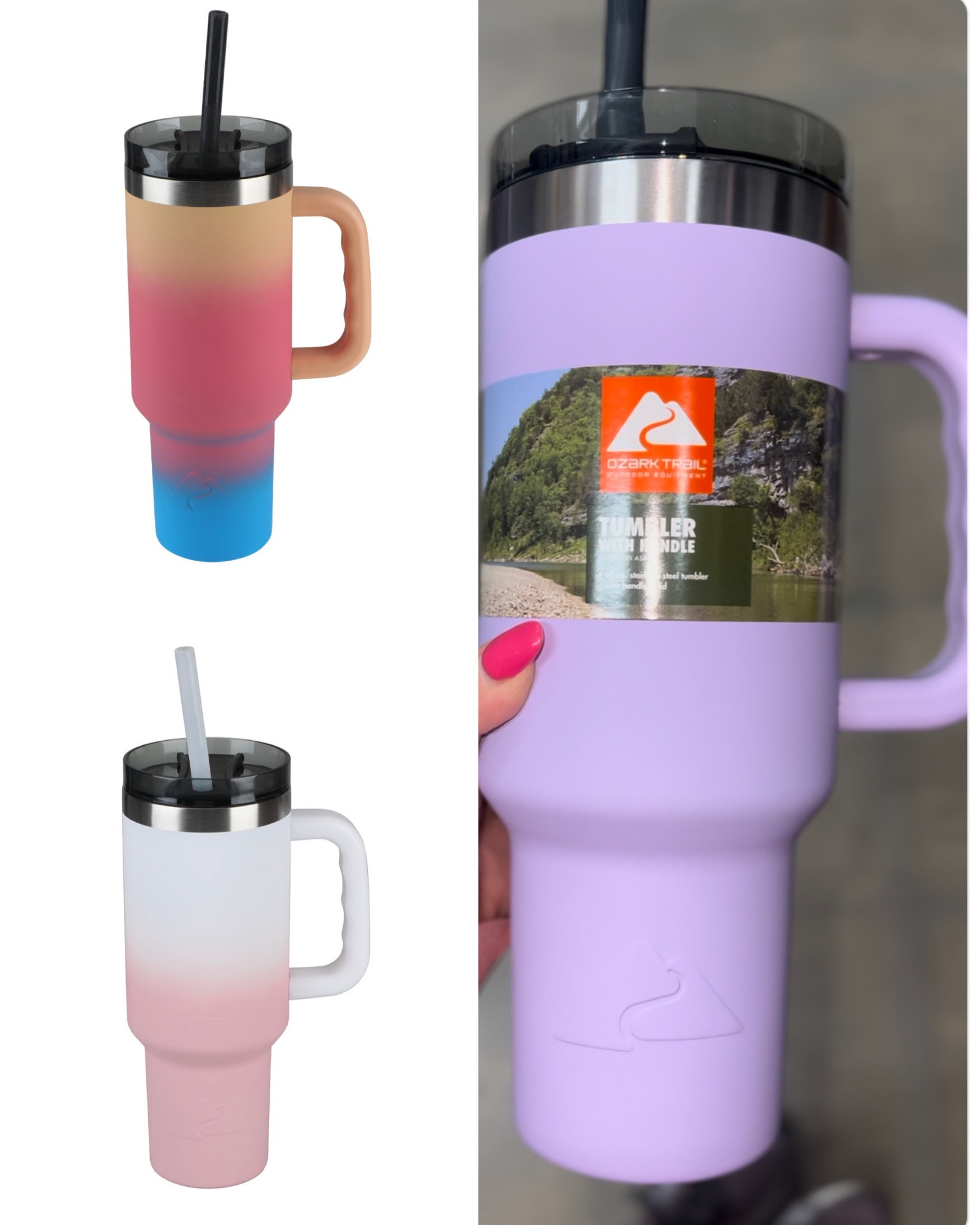 Walmart $15 Ozark Trail 40 oz vs Stanley 40 oz Quencher $45 Tumbler With  Handle & Straw Lid 