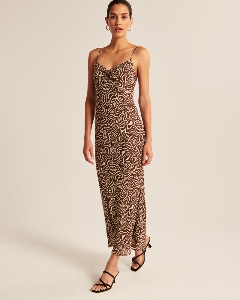 Women's Cinch-Front Maxi Dress | Women's New Arrivals | Abercrombie.com | Abercrombie & Fitch (US)