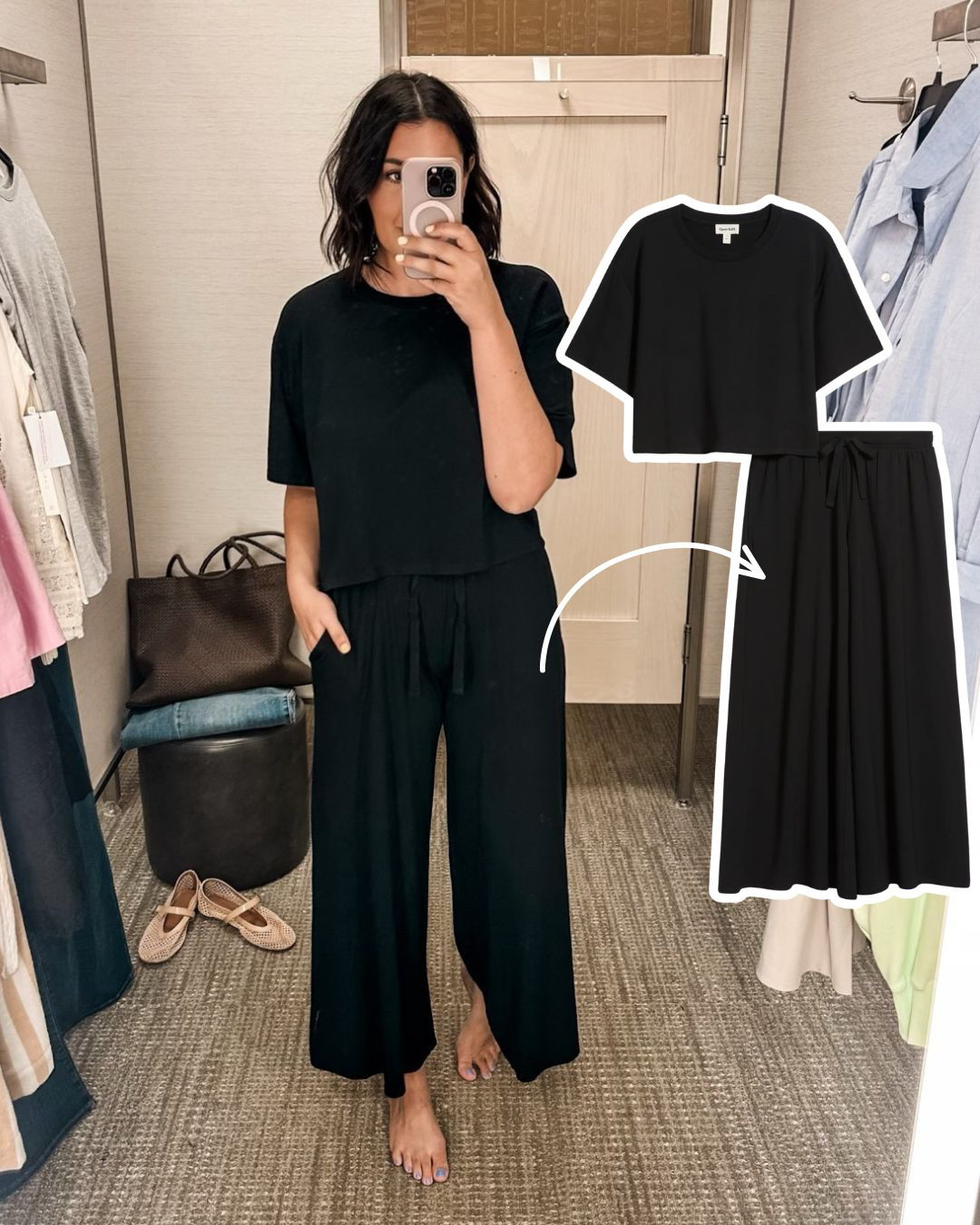 The comfiest pajama set! Or just lounge around the house set! Whatever floats your boat, my friends. I'm in the large fit is loose and true to size.  

 