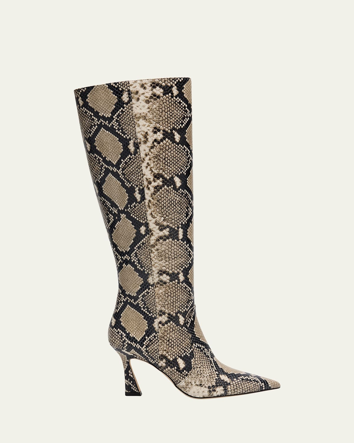 85mm Vinnie Snake-Printed Leather Knee-High Boots | Bergdorf Goodman