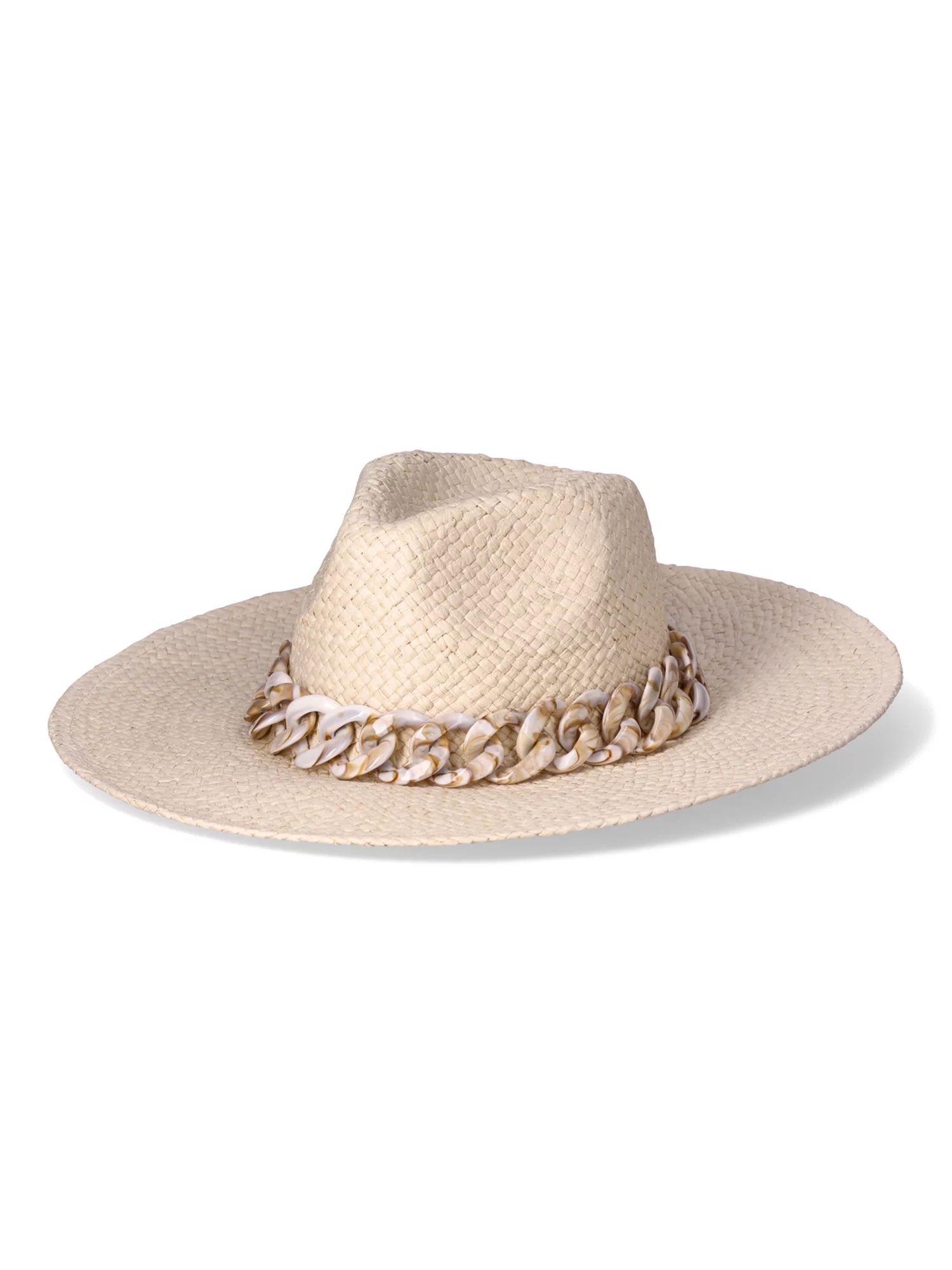 Time and Tru Women's Woven Straw Fedoras | Walmart (US)