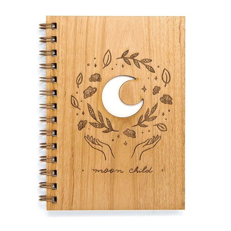 Moon Child Wood Journal [Notebook, Sketchbook, Spiral Bound, Blank Pages, Gifts for Her] | Amazon (US)