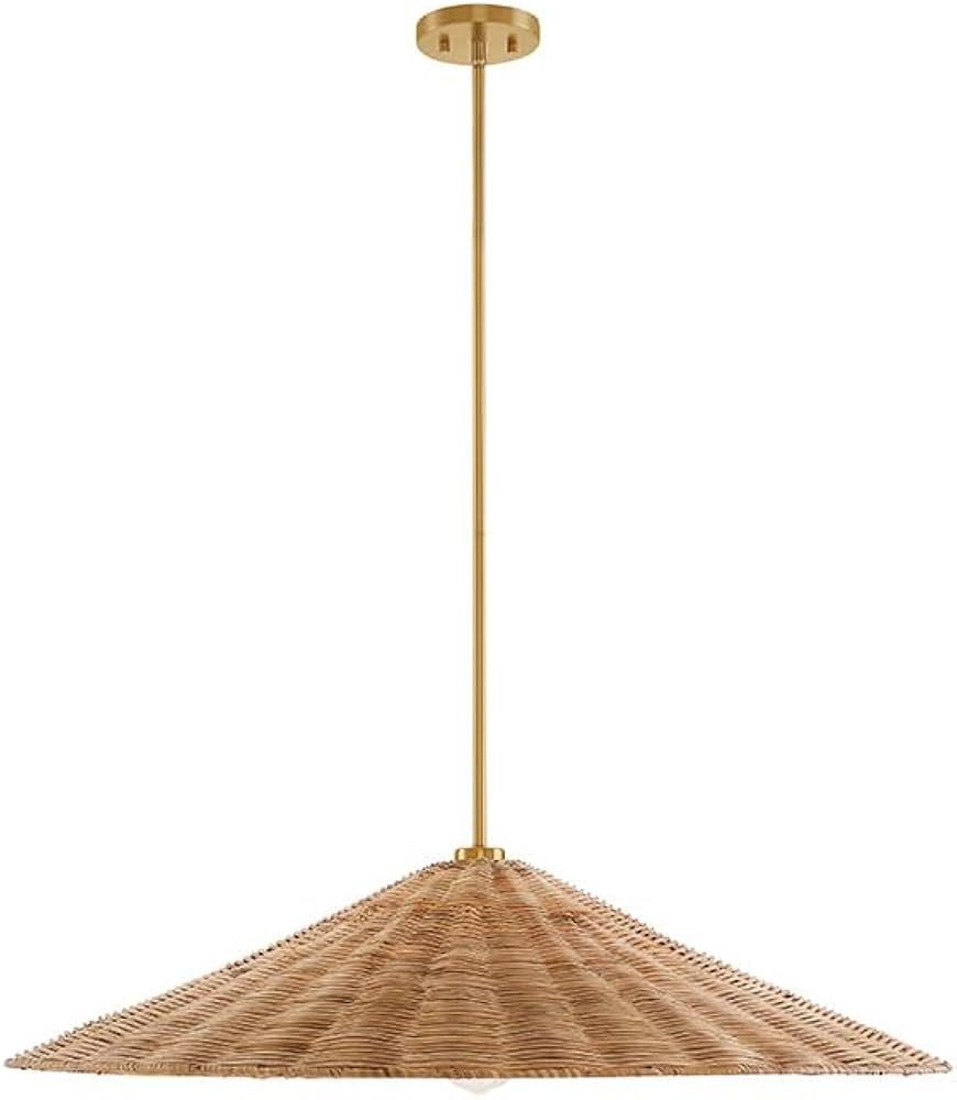 FR7042NBFR 1-Light Pendant in Natural Brass (35'' W x 8'' H) | Amazon (US)