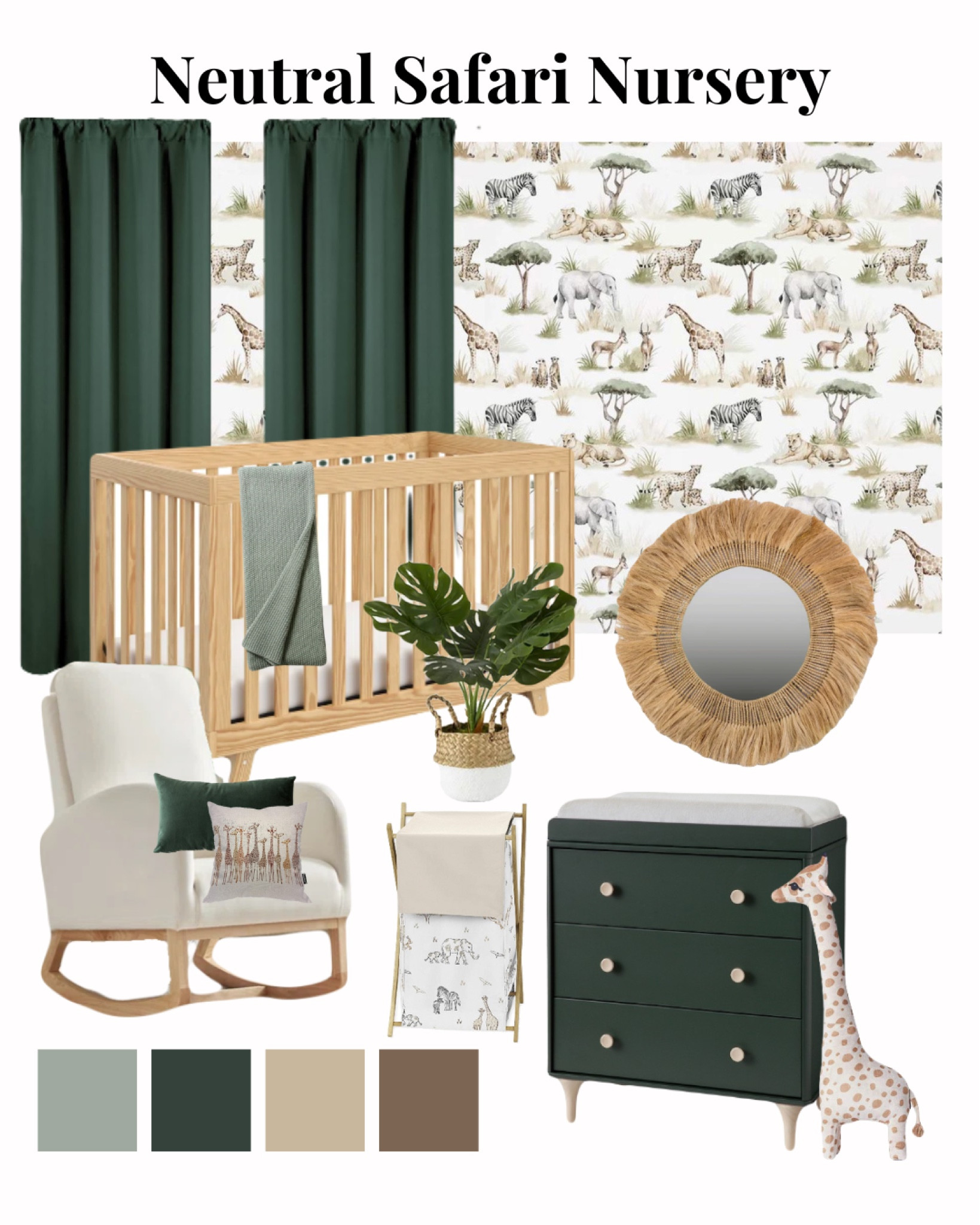 Neutral Safari Nursery #babynursery #nurserydecor #babytips 