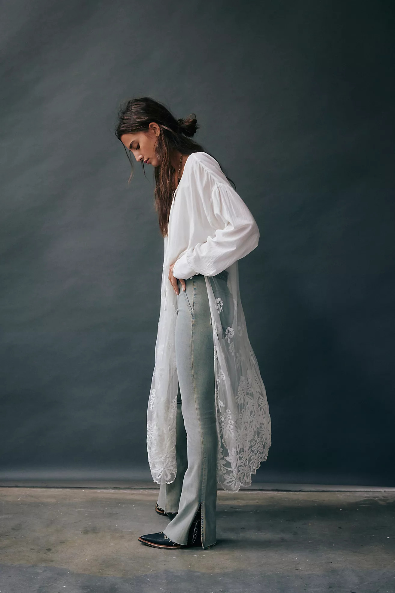 We The Free Level Up Slit Slim Flare Jeans | Free People (Global - UK&FR Excluded)