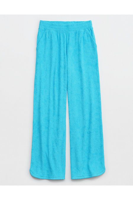 OFFLINE By Aerie Summer Lights Terry Smiley® Wide Leg Pant | Aerie