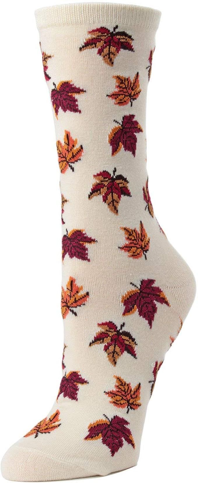 MeMoi Autumn Leaves Bamboo Crew Socks | Amazon (US)