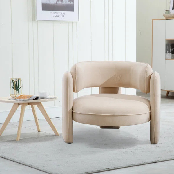 Aylia 35.8" Wide Super Soft Wide 3-Legs Upholstered Accent Chair | Wayfair North America