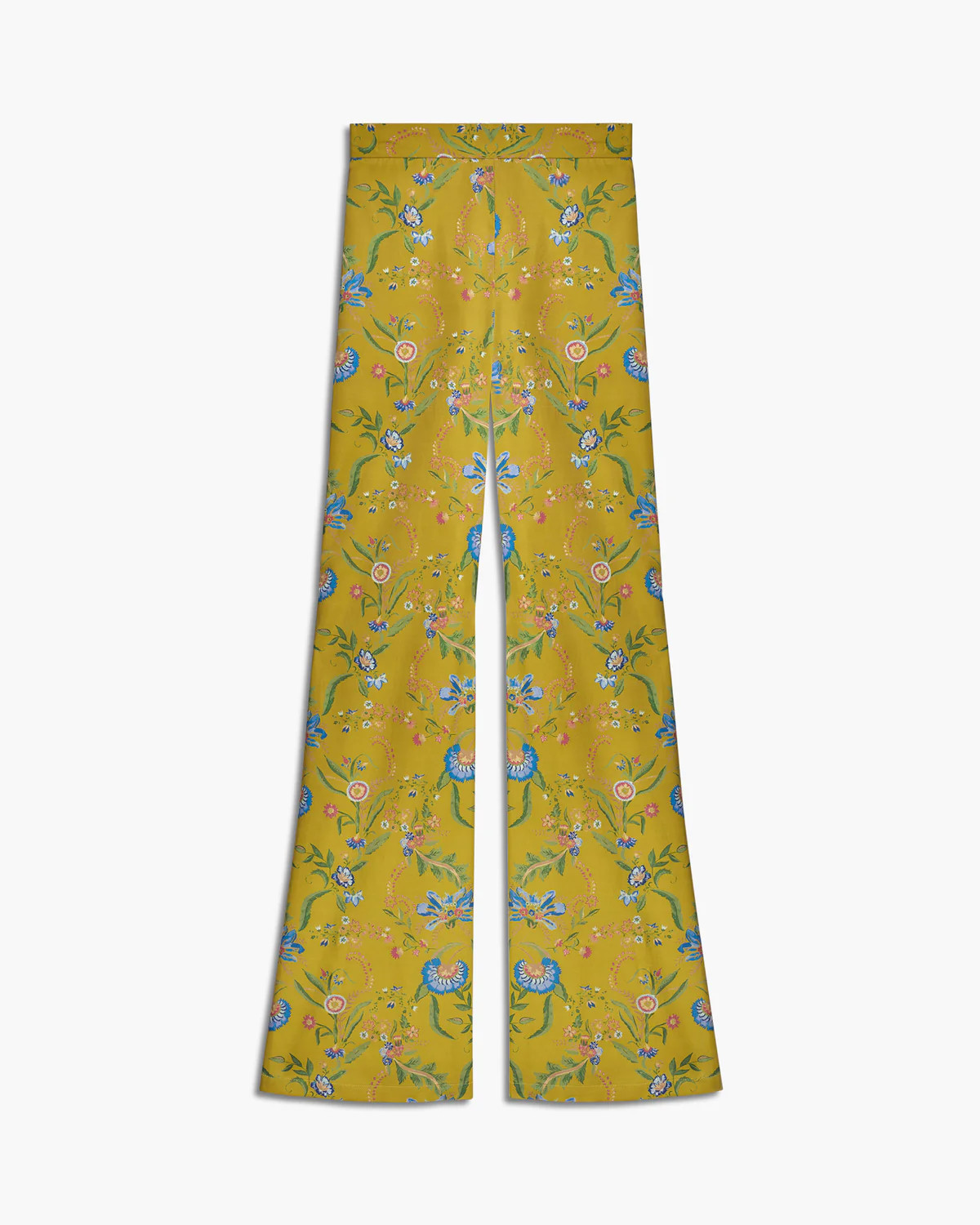 Silk-Cotton Party PantChartreuse Watteau Print / XS | Rose Room US