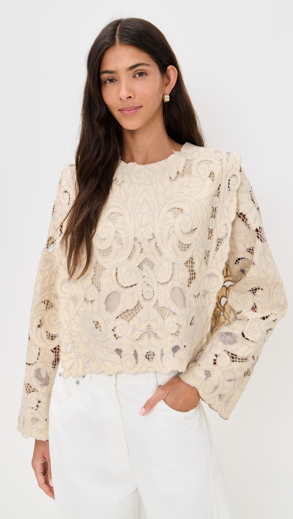 Ceci Embroidery Long Sleeve Top | Shopbop