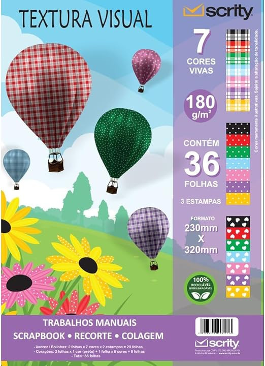Bloco para Educação Artística, Scrity, Textura 1, Decorado, A4, 180 Gramas, 36 Folhas | Amazon (BR)