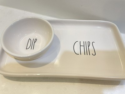 Rae Dunn “CHIPS • DIP” Bowl and  Plate • Snack Plate | eBay US