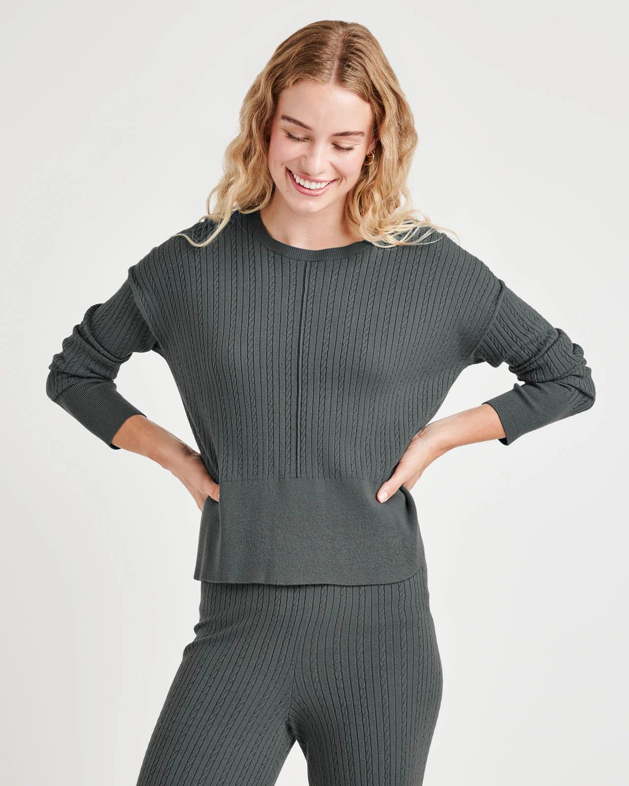 Veronica Cable Trim Sweater | Splendid