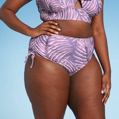 Women's Plus Size Side Drawstring Bikini Bottom - Sea Angel Multi | Target